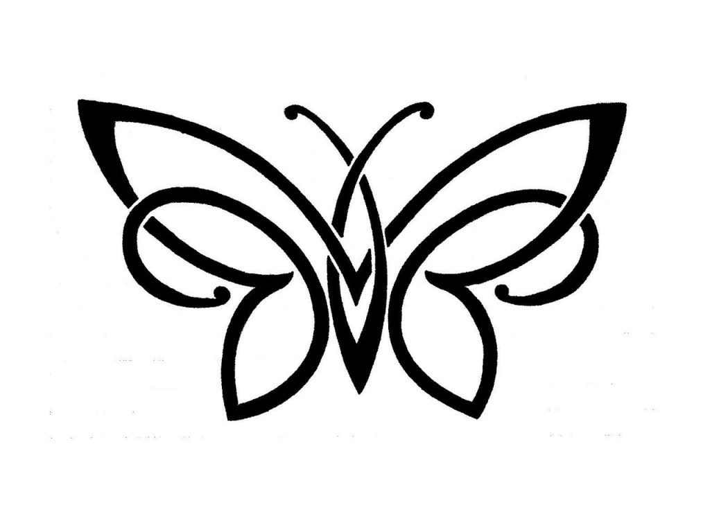 1024x768 Small Butterfly Drawing Simple Tribal Butterfly Drawings Clipart