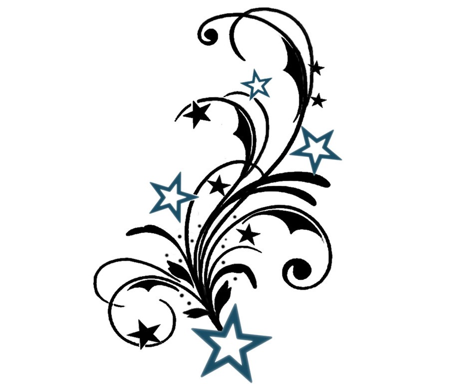 924x768 Tribal Star Burst Tattoos