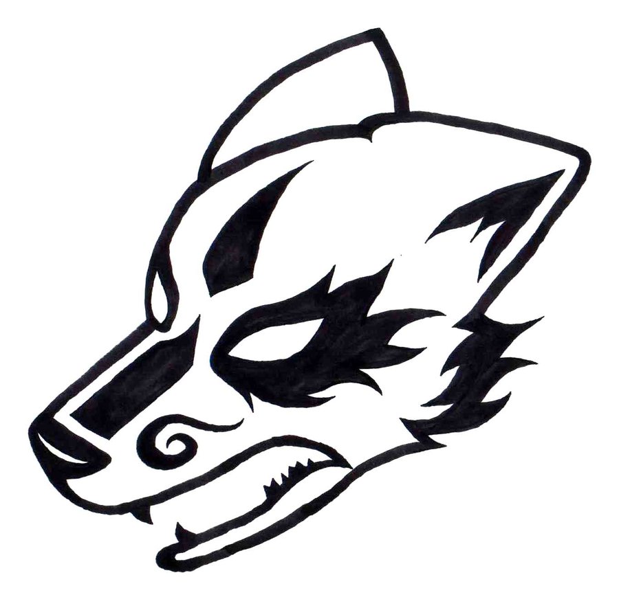 900x869 Tribal Tattoo Wolf Head By Shadowwolfox