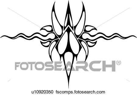 450x312 Clipart Of , Tribal, Tattoo, Vehicle Graphics, U10920350