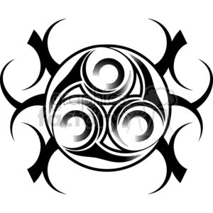 300x300 Royalty Free Tribal Triskel Tattoo 377715 Vector Clip Art Image