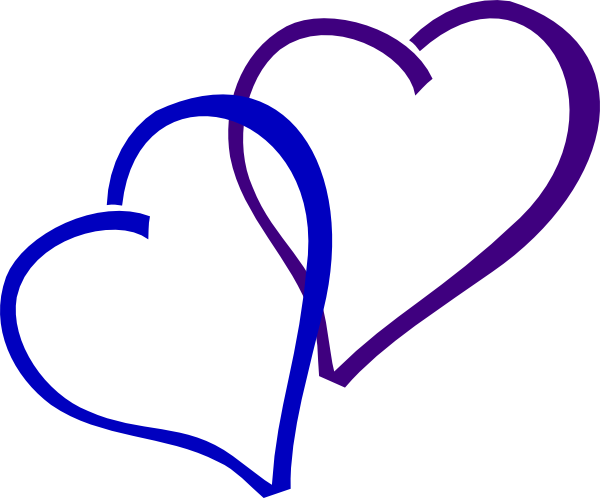600x498 Blue And Purple Heart Clip Art