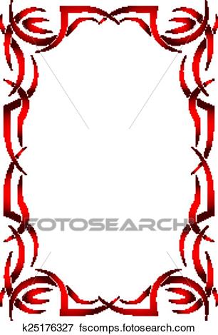 306x470 Clip Art Of Gothic Vertical Frame On A White Background. Tribal