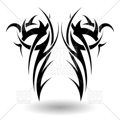 400x400 Tribal Tattoo In Wings Shape Royalty Free Vector Clip Art Image