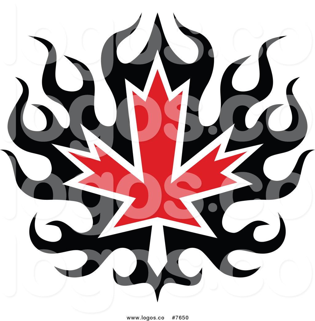 1024x1044 Royalty Free Clip Art Vector Logo Of A Black And Red Tribal Maple
