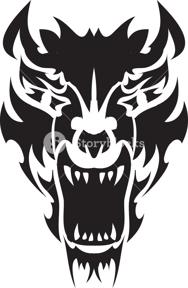 655x1000 Tribal Vector Element With Tiger Head Royalty Free Stock Image