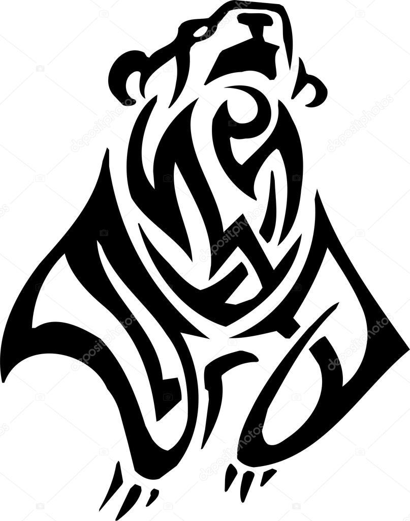 807x1024 Tribal Grizzly Bear