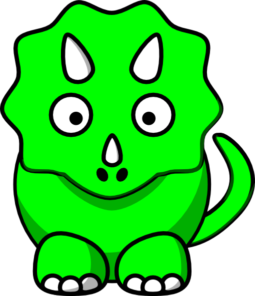 510x593 Green Baby Triceratops Clip Art
