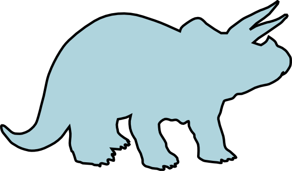 600x352 Light Blue Triceratops Clip Art