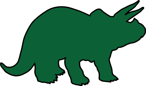 600x352 Triceratops Dinosaur Green Clip Art