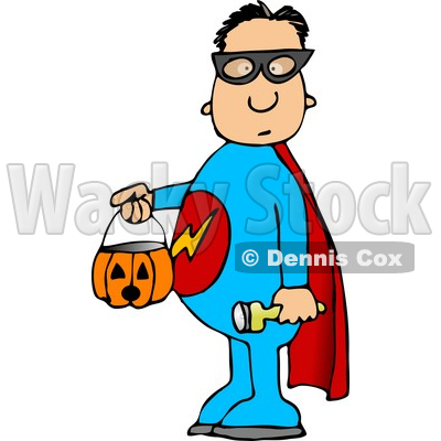 400x400 Wearing Halloween Superhero Costume While Trick Or Treating