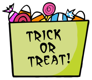 300x262 Trick Or Treat Cartoon Clipart Image