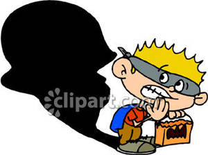 300x223 Trick Or Treating Afraid Of His Own Shadow