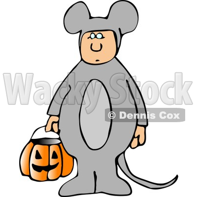400x400 Wearing Halloween Mouse Costume While Trick Or Treating With Candy
