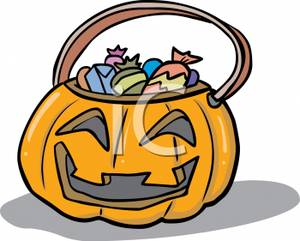 300x241 Art Image A Pumpkin Pail Fulled With Trick Or Treat Candy