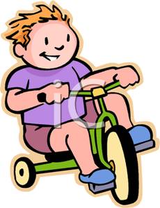 230x300 Art Image A Smiling Boy Riding On A Tricycle