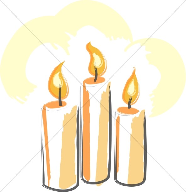 592x612 Trinity Of Orange Candles Trinity Clipart