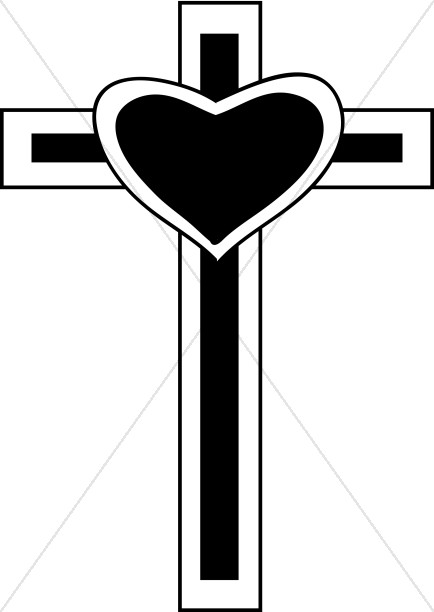 434x612 Heart On Cross Cross Clipart