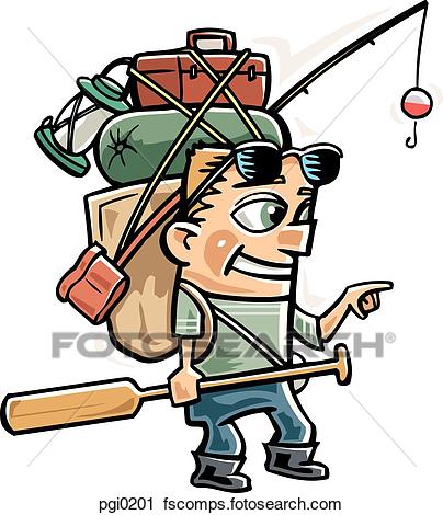 404x470 Clipart Of A Man Going On A Fishing Trip Pgi0201