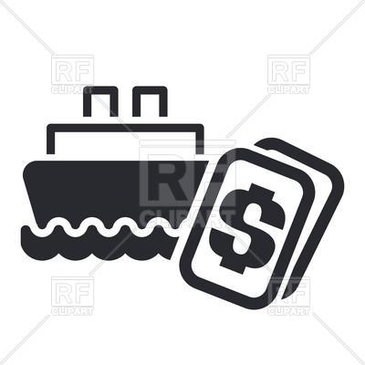 400x400 Boat Trip Cost Icon Royalty Free Vector Clip Art Image