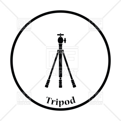 400x400 Thin Circle Design Icon Of Photo Tripod Royalty Free Vector Clip