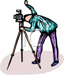 254x300 Art Image A Man Looking Through A Camera On A Tripod