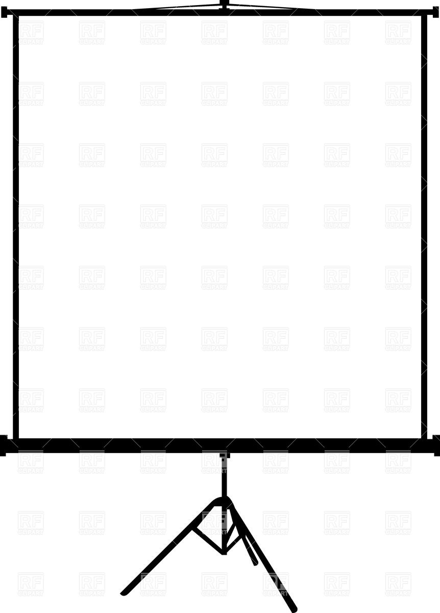 862x1200 Blank Portable Projection Screen On Tripod Royalty Free Vector
