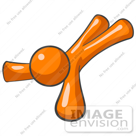 450x450 Clip Art Graphic Of An Orange Guy Character Lying Flat On His Face