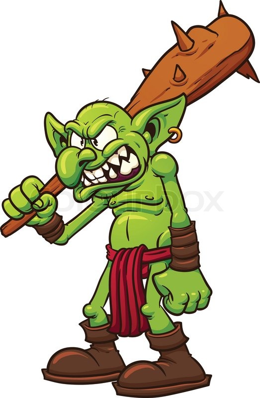523x800 Fat Cartoon Troll. Vector Clip Art Illustration With Simple