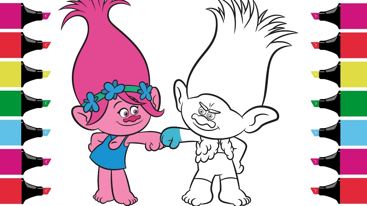 1280x720 Trolls Coloring Pages