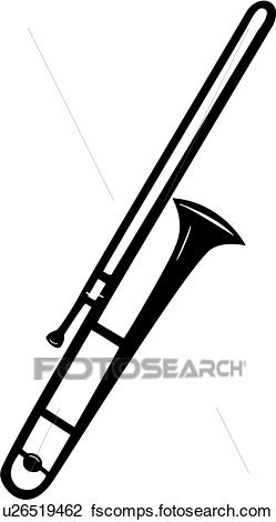 249x470 Clipart Of , Instrument, Music, Musical, Trombone, U26519462