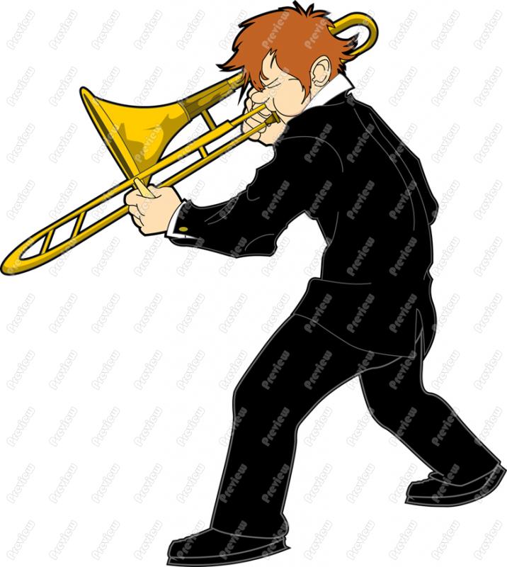 716x800 Man Playing Trombone Character Clip Art