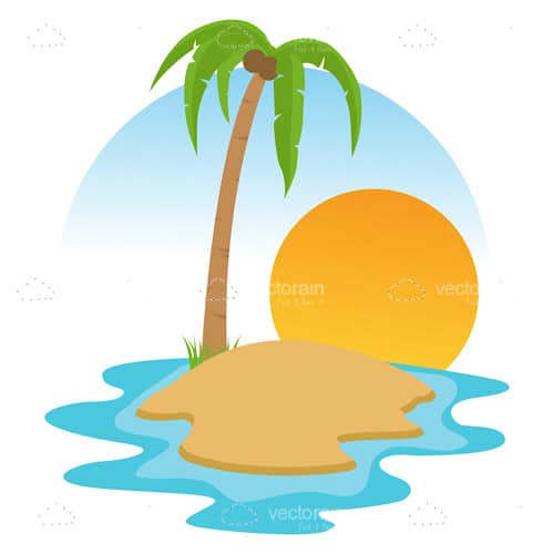 500x500 Abstract Tropical Beach Scene