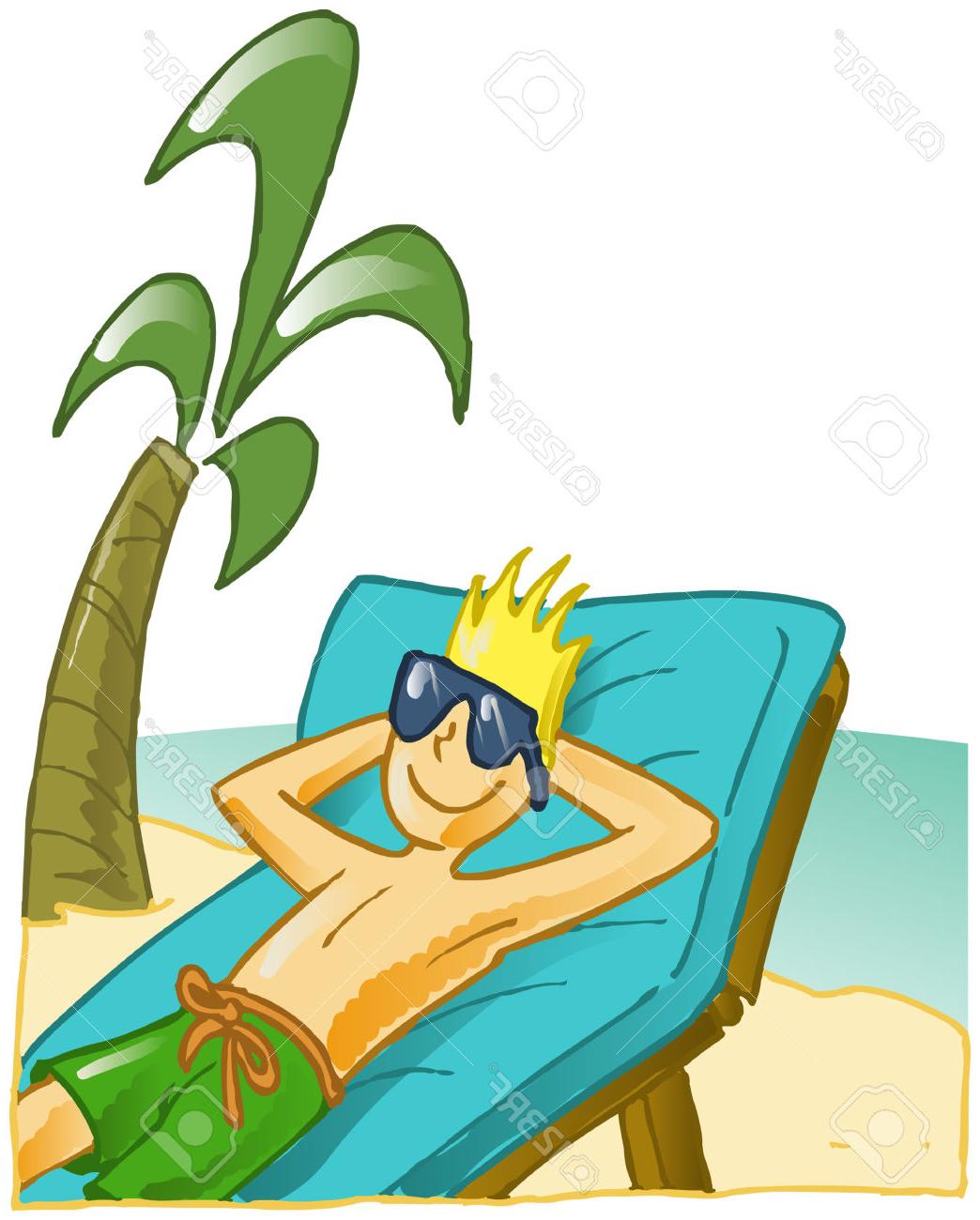 1044x1300 Unique Blond Boy Tanning On Tropical Beach Stock Vector Sun File Free