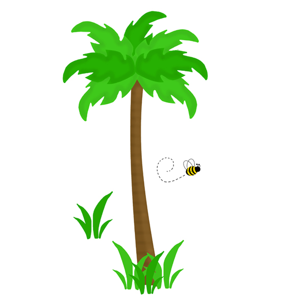 570x600 Safari Nursery Decor Tropical Beach Palm Tree Decal Wall Art [1052