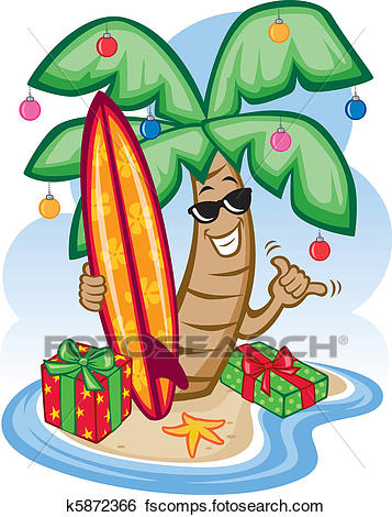 357x470 Clip Art Of Tropical Christmas K5872366