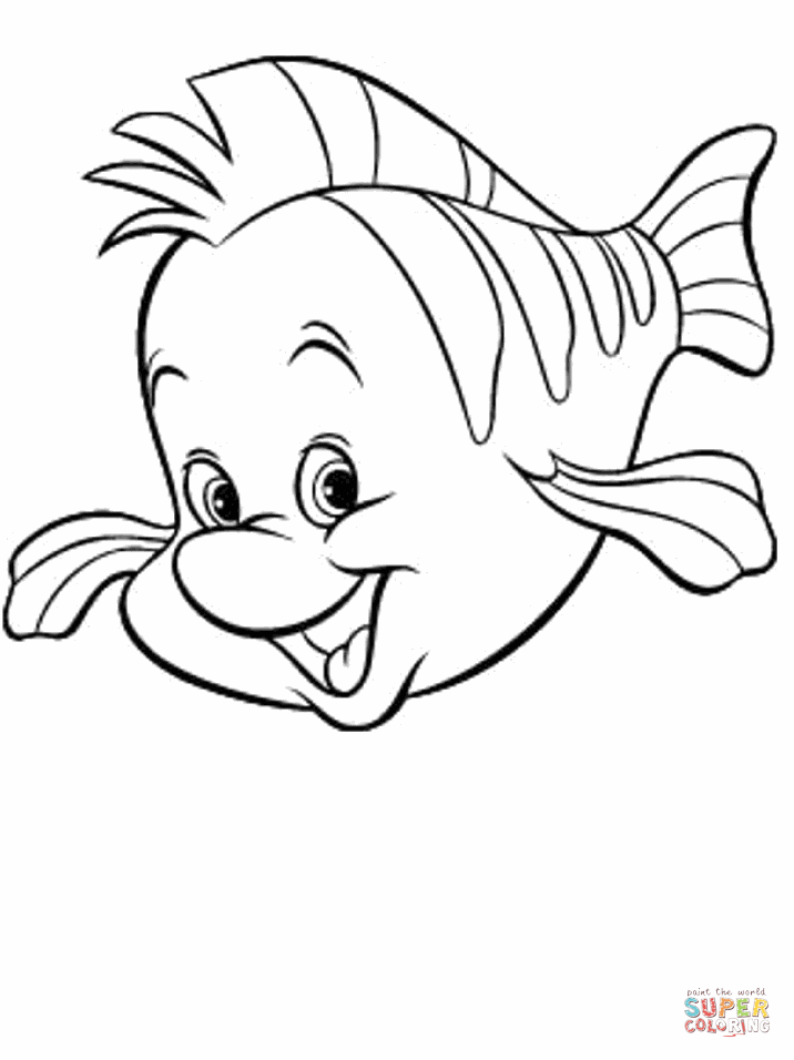 716x956 Flounder, A Tropical Reef Fish Coloring Page Free Printable