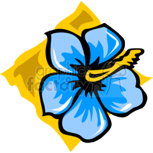 300x300 Royalty Free Blue Hibiscus Tropical Flower 162973 Vector Clip Art