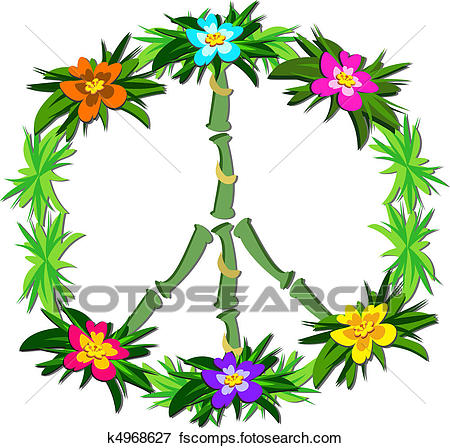 450x448 Clip Art Of Tropical Peace Sign K4968627
