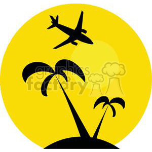 300x300 Royalty Free Airplane Flying Over Tropical Island 379680 Vector