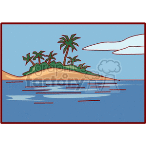 300x300 Royalty Free Tropical Island Beach 163024 Vector Clip Art Image