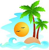 165x170 Tropical Island Clip Art