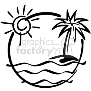 300x300 Royalty Free Tropical Island 374850 Vector Clip Art Image