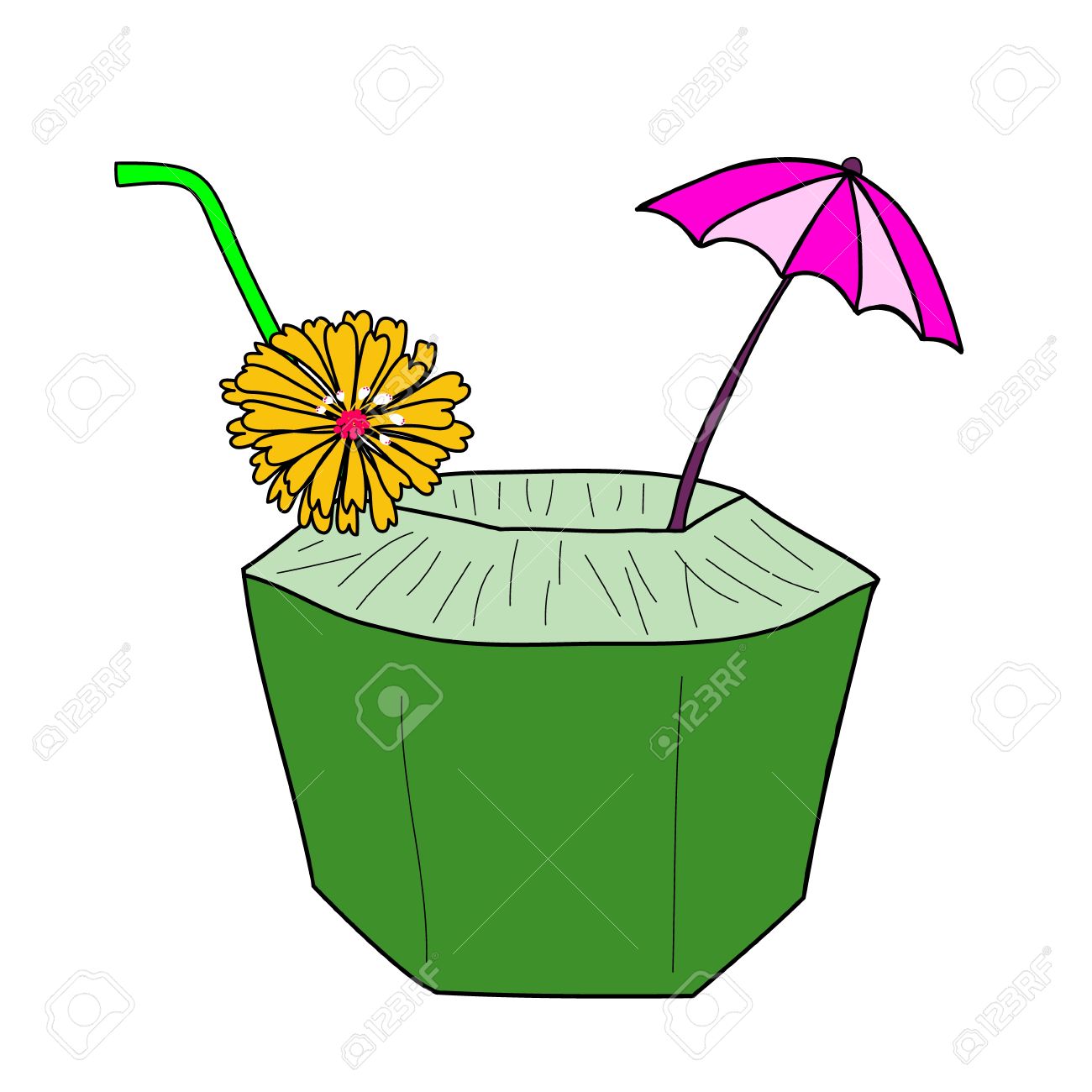 1300x1300 Tropical Clipart Coconut Juice