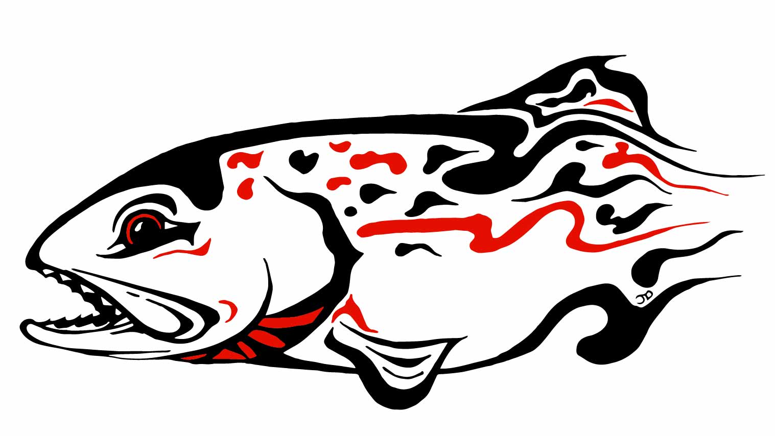 1517x854 Trout Clipart Tribal