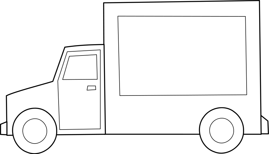 900x516 Free Truck Clipart Black And White Image