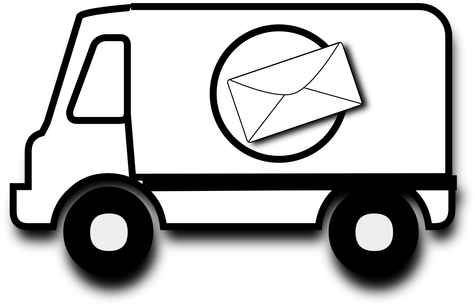 1979x1280 Mail Truck Clipart Black And White Letters
