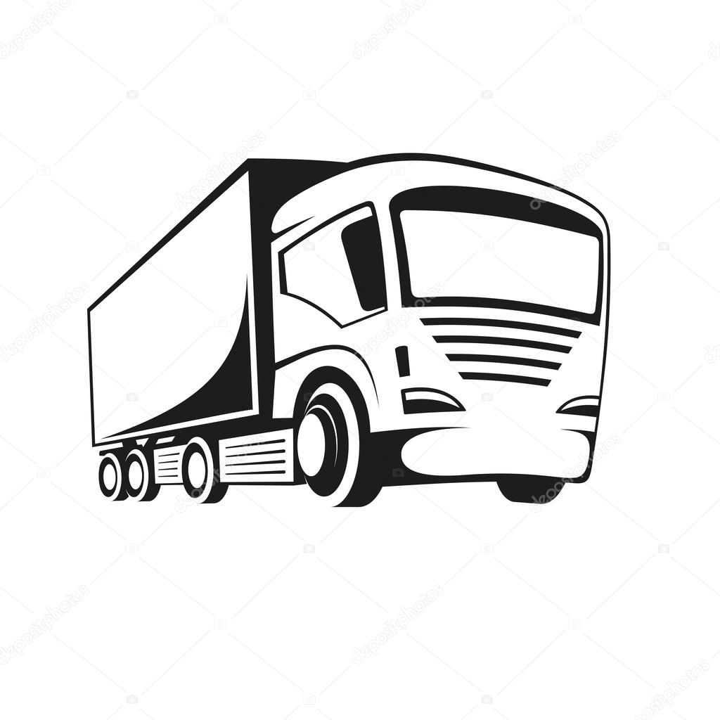 1024x1024 Truck Black And White Stock Vector Koctia