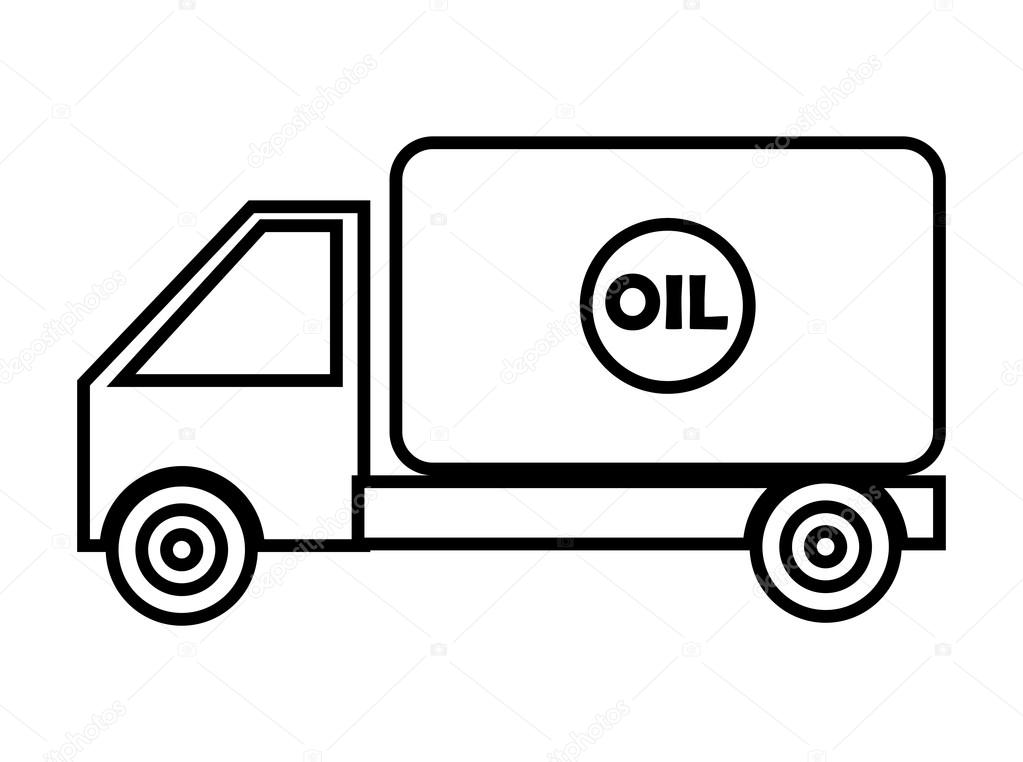 1023x762 Black And White Cargo Truck, Vector Graphic Stock Vector