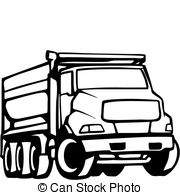 180x195 Dump Truck Clipart Black White